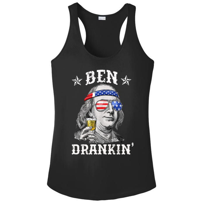 Ben Drankin Funny 4th Of July Ladies PosiCharge Competitor Racerback Tank