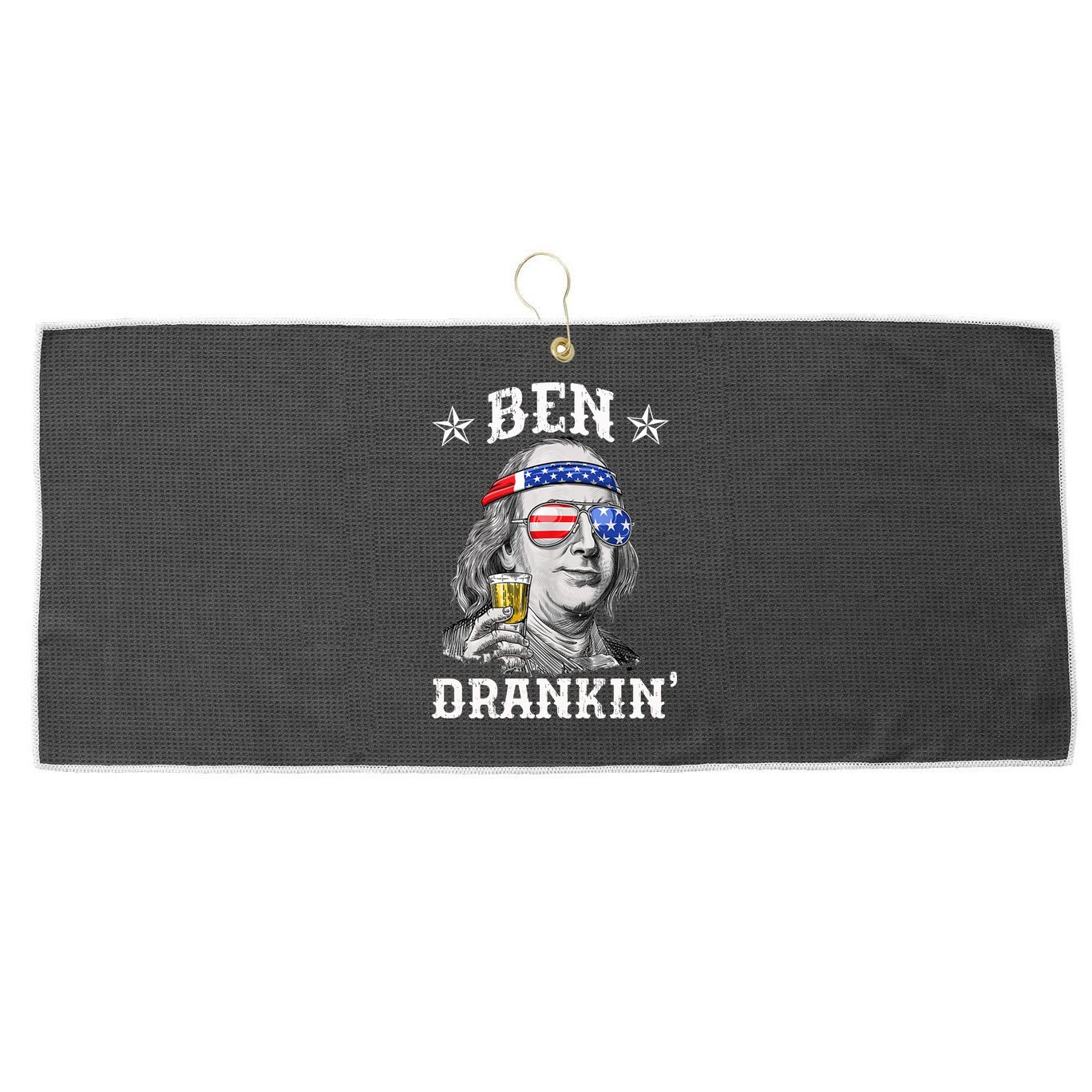 Ben Drankin Funny 4th Of July Large Microfiber Waffle Golf Towel