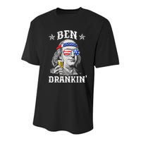 Ben Drankin Funny 4th Of July Youth Performance Sprint T-Shirt