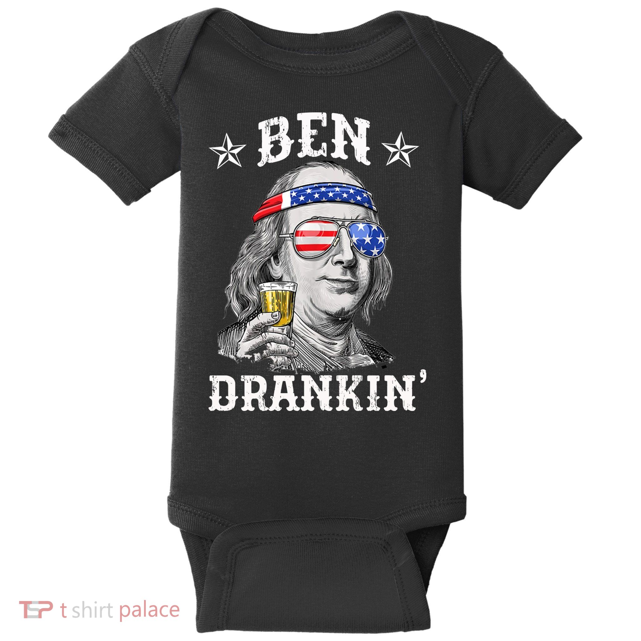 Ben Drankin Funny 4th Of July Baby Bodysuit