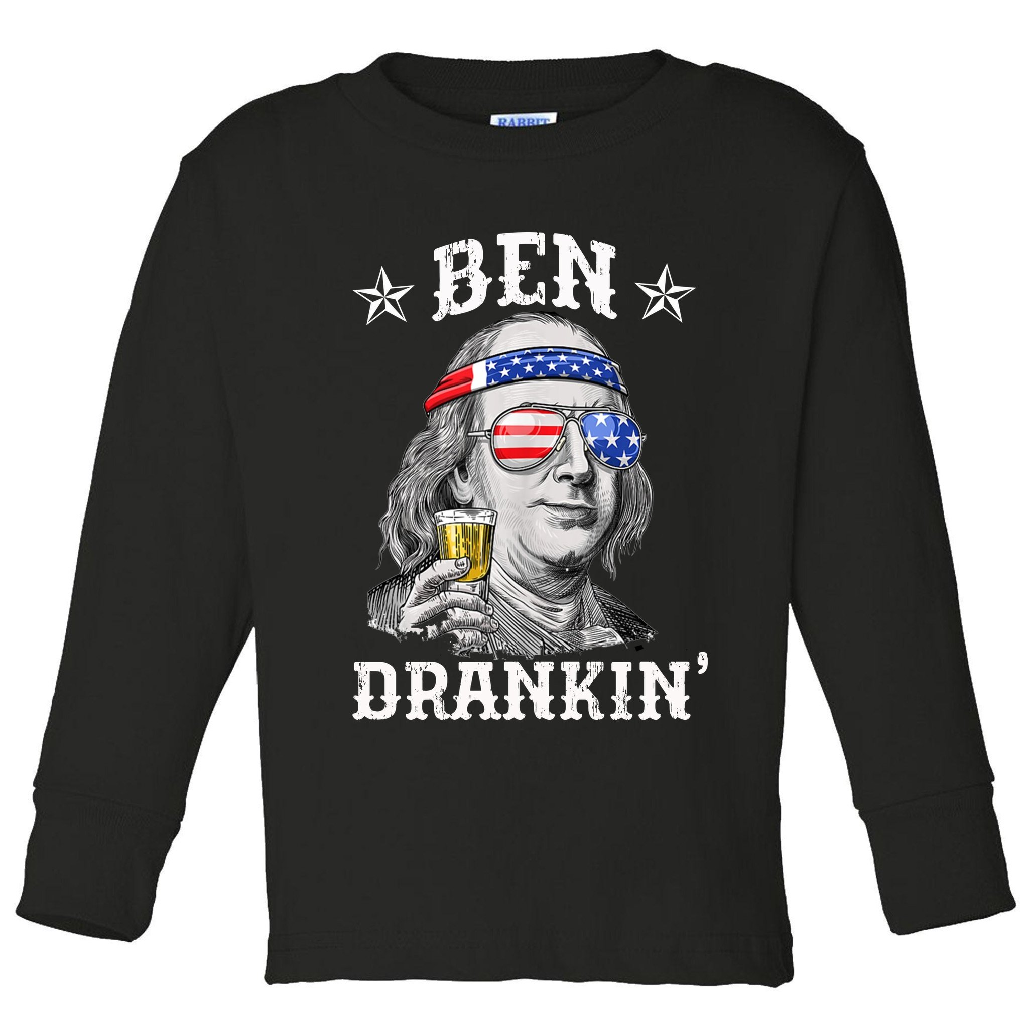 Ben Drankin Funny 4th Of July Toddler Long Sleeve Shirt