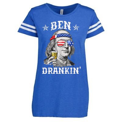 Ben Drankin Funny 4th Of July Enza Ladies Jersey Football T-Shirt