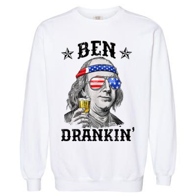 Ben Drankin Funny 4th Of July Garment-Dyed Sweatshirt