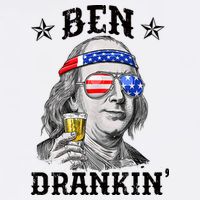Ben Drankin Funny 4th Of July Garment-Dyed Sweatshirt