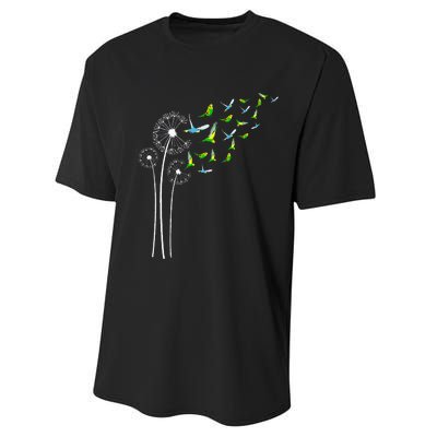 Budgie Dandelion Flower For Dandelions And Parakeet Lover Performance Sprint T-Shirt