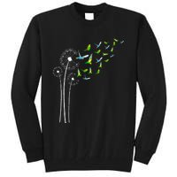 Budgie Dandelion Flower For Dandelions And Parakeet Lover Tall Sweatshirt