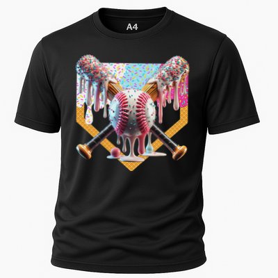 Baseball Drip For Ice Cream Drip For Boy Baseball Performance Shirt