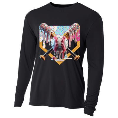 Baseball Drip For Ice Cream Drip For Boy Baseball Cooling Performance Long Sleeve Crew