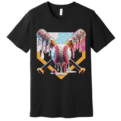 Baseball Drip For Ice Cream Drip For Boy Baseball Premium T-Shirt