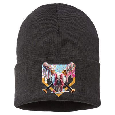 Baseball Drip For Ice Cream Drip For Boy Baseball Sustainable Knit Beanie