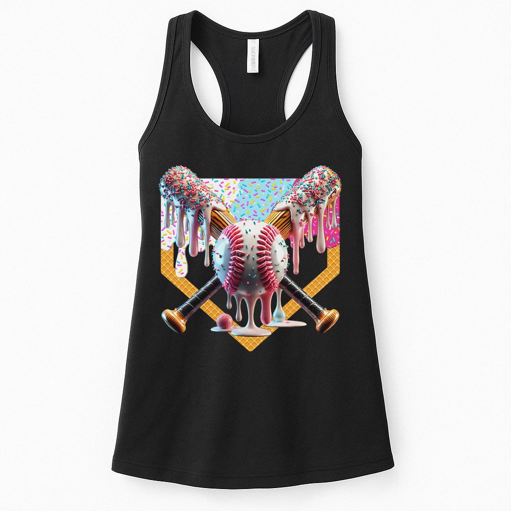 Baseball Drip For Ice Cream Drip For Boy Baseball Womens Tank Top