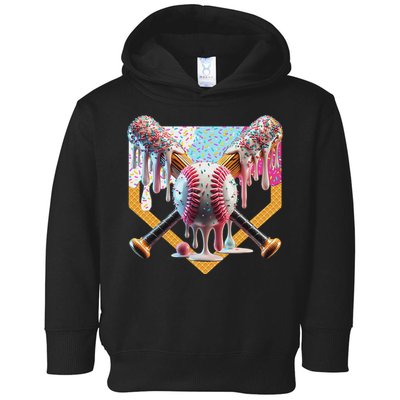 Baseball Drip For Ice Cream Drip For Boy Baseball Toddler Hoodie