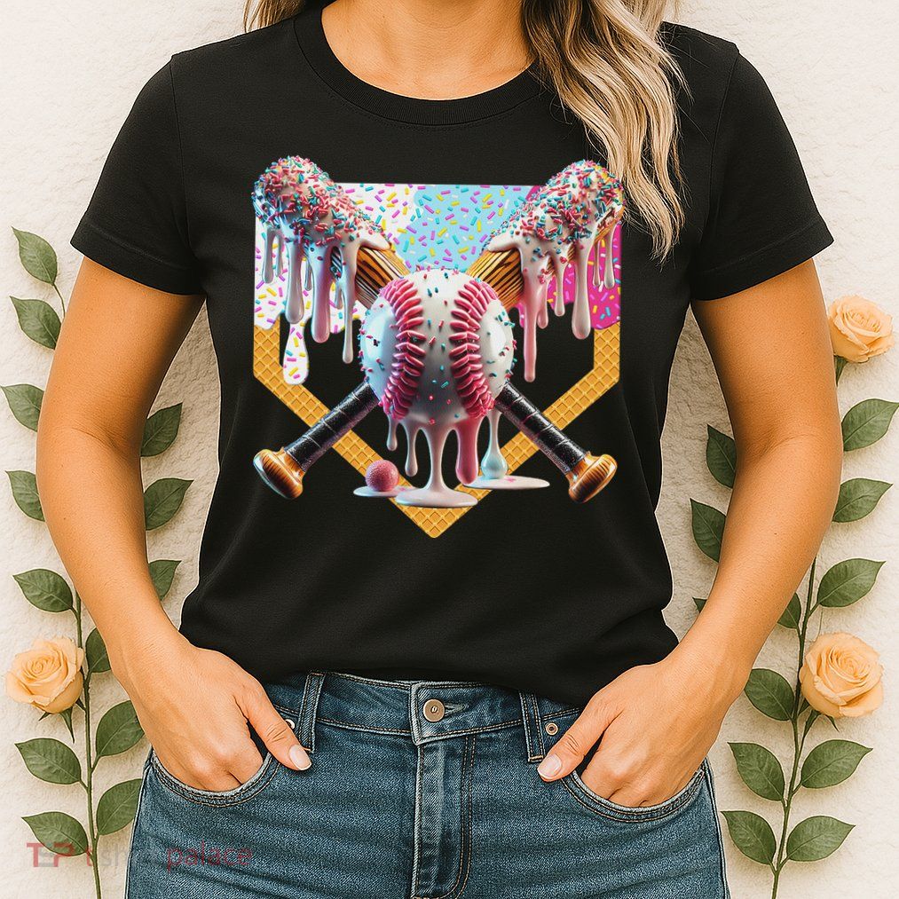 Baseball Drip For Ice Cream Drip For Boy Baseball Womens T-Shirt