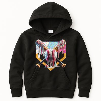 Baseball Drip For Ice Cream Drip For Boy Baseball Kids Hoodie