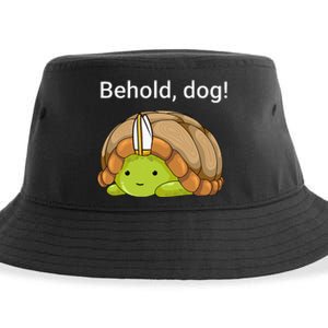 Behold Dog Funny Turtle Wearing A Priest Hat Sustainable Bucket Hat