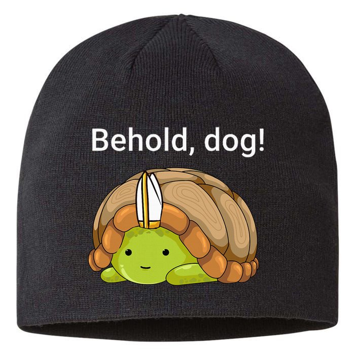 Behold Dog Funny Turtle Wearing A Priest Hat Sustainable Beanie