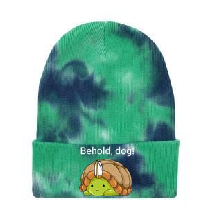 Behold Dog Funny Turtle Wearing A Priest Hat Tie Dye 12in Knit Beanie