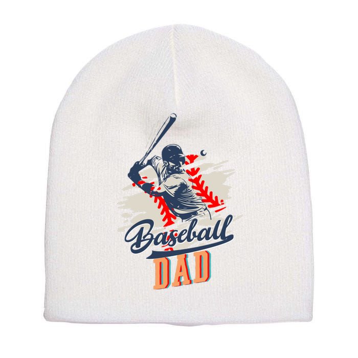 Baseball Dad Fathers Day Short Acrylic Beanie