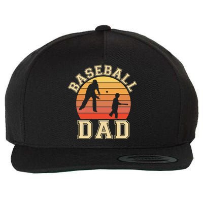 Baseball Dad Father Son Proud Daddy Papa Grandpa Sports Gift Wool Snapback Cap