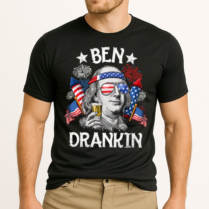 Ben Drankin Funny 4th Of July Shirts Fireworks Patriotic Cooling Performance Crew T-Shirt