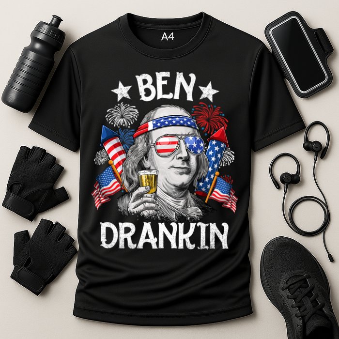 Ben Drankin Funny 4th Of July Shirts Fireworks Patriotic Cooling Performance Crew T-Shirt