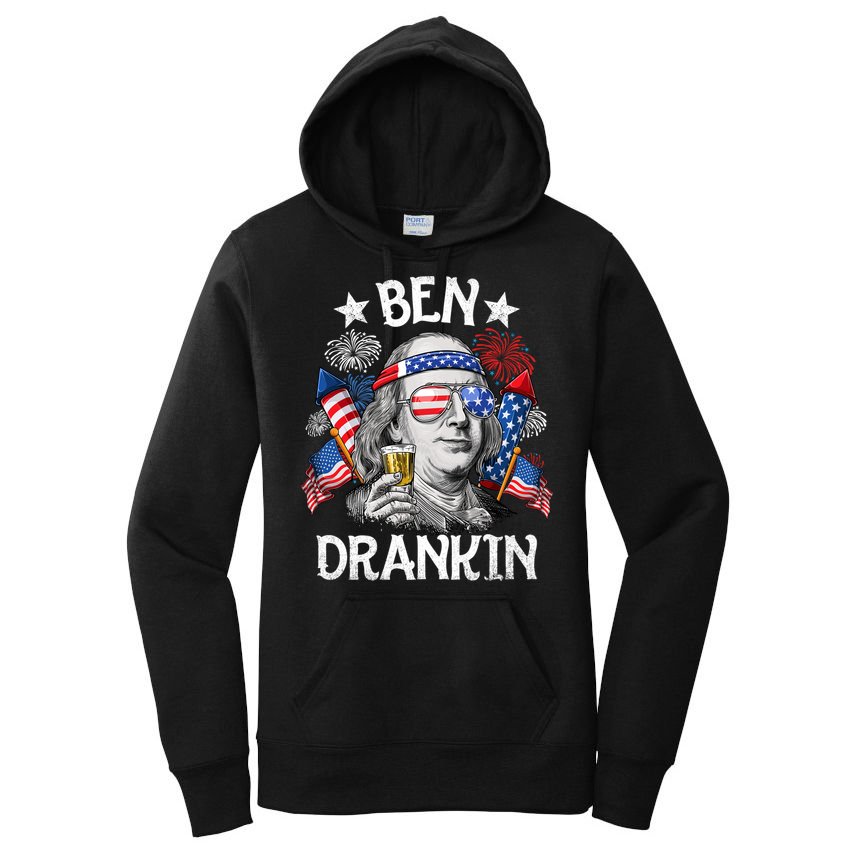 Ben Drankin Funny 4th Of July Shirts Fireworks Patriotic Women's Pullover Hoodie