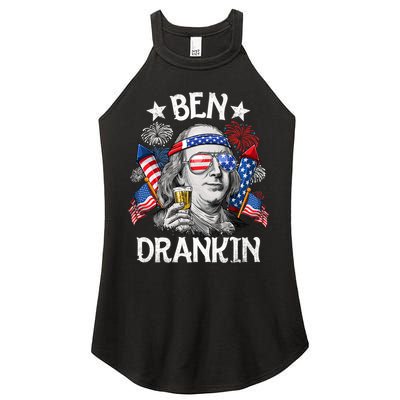 Ben Drankin Funny 4th Of July Shirts Fireworks Patriotic Women's Perfect Tri Rocker Tank