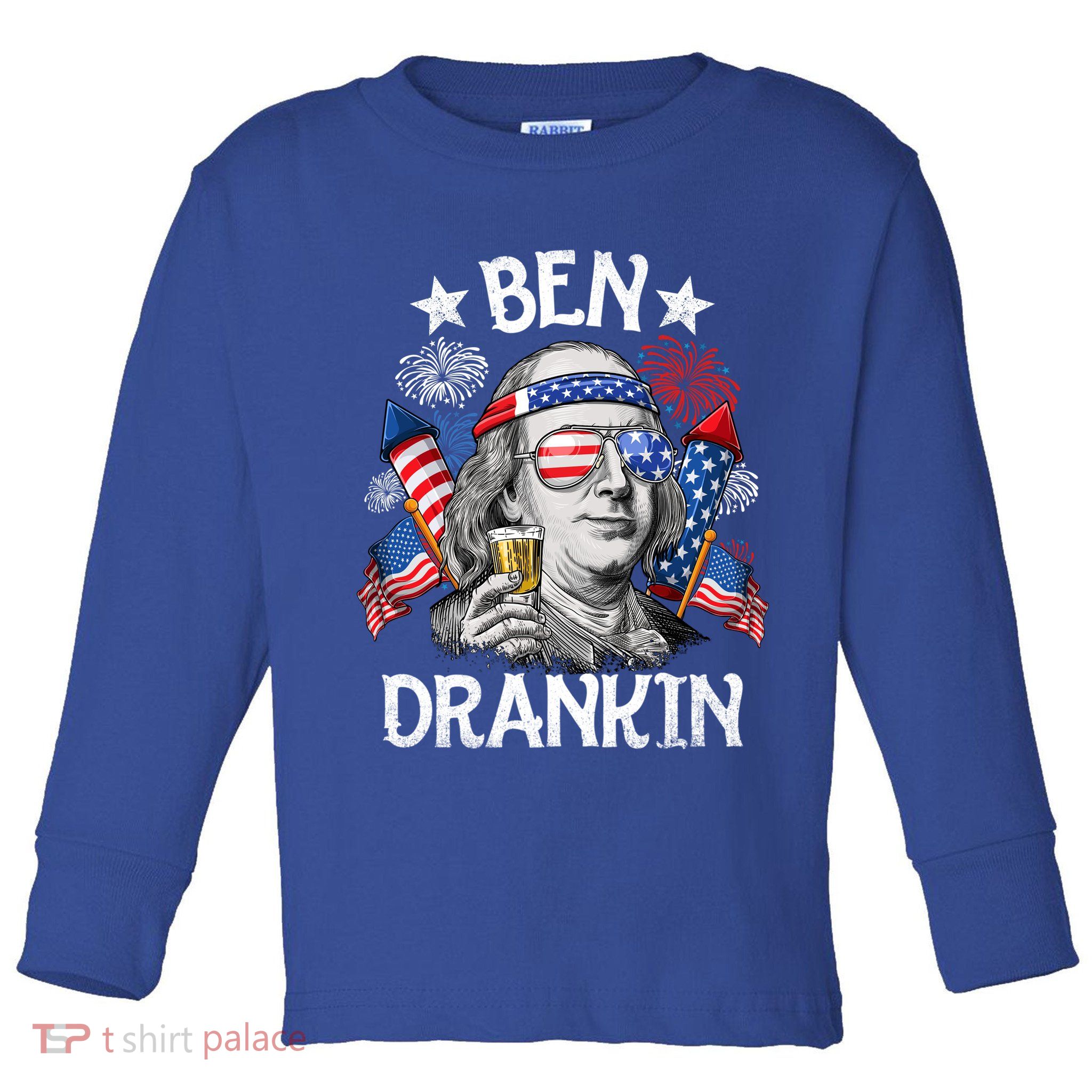 Ben Drankin Funny 4th Of July Shirts Fireworks Patriotic Toddler Long Sleeve Shirt