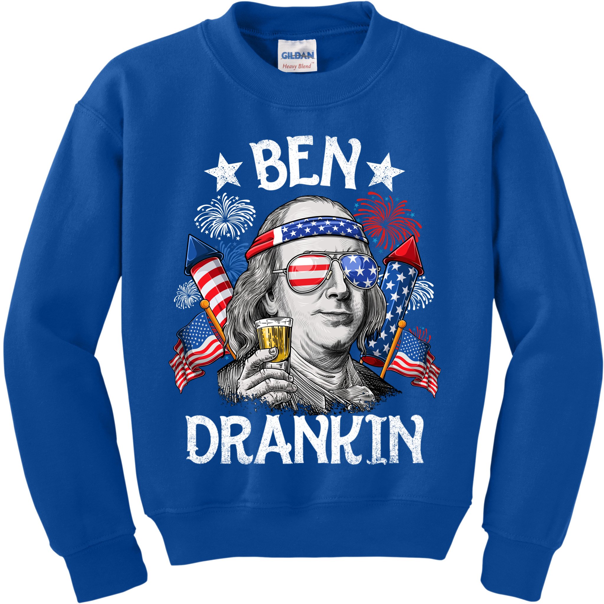 Ben Drankin Funny 4th Of July Shirts Fireworks Patriotic Kids Sweatshirt
