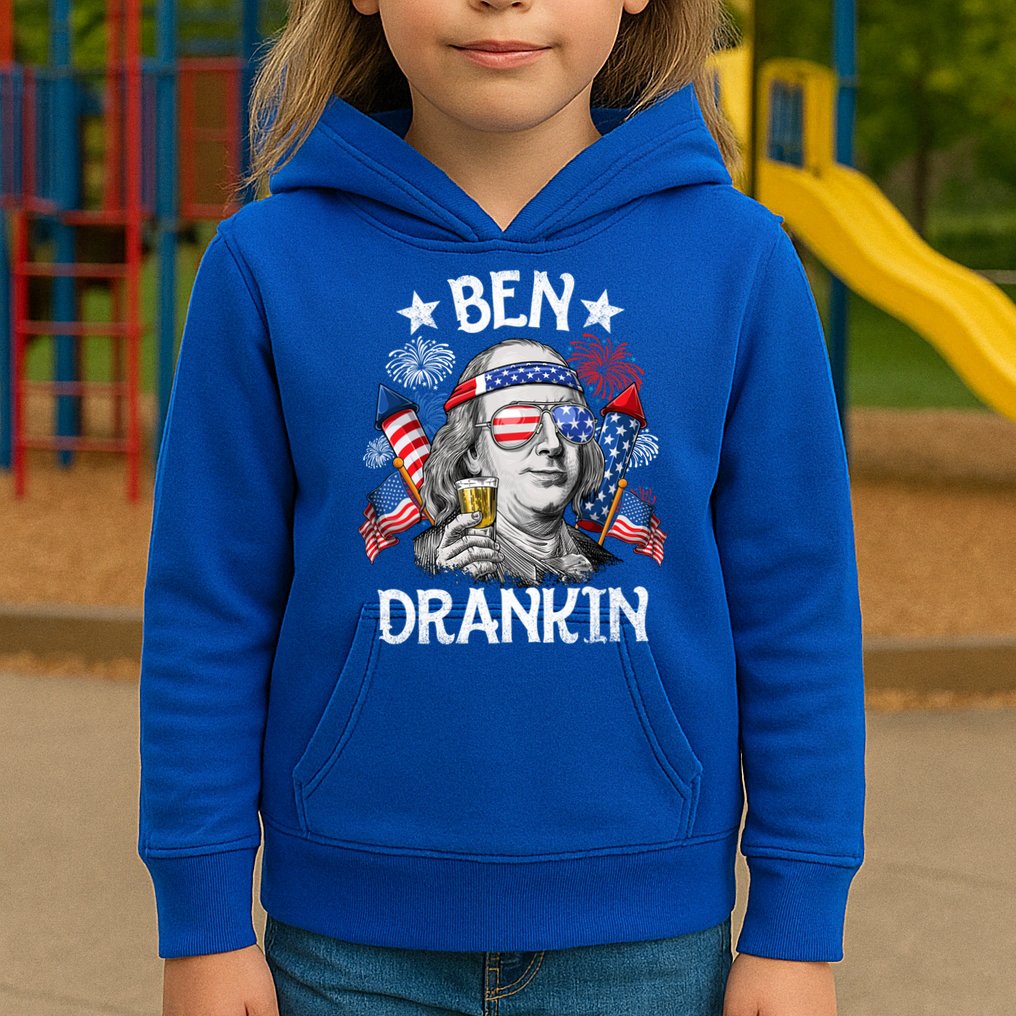 Ben Drankin Funny 4th Of July Shirts Fireworks Patriotic Kids Hoodie