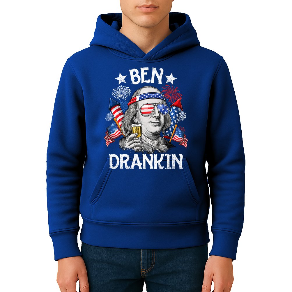 Ben Drankin Funny 4th Of July Shirts Fireworks Patriotic Kids Hoodie