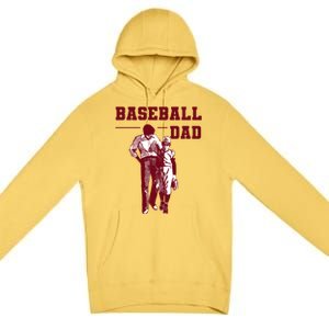 Baseball Design For Baseball Player And Baseball Daddy Dad Gift Premium Pullover Hoodie