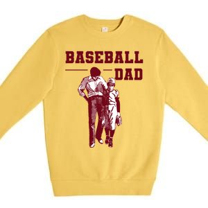 Baseball Design For Baseball Player And Baseball Daddy Dad Gift Premium Crewneck Sweatshirt