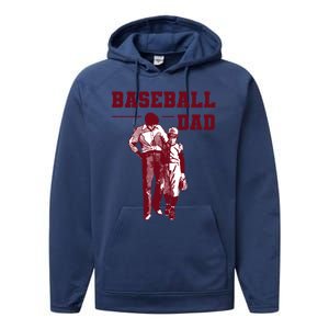 Baseball Design For Baseball Player And Baseball Daddy Dad Gift Performance Fleece Hoodie