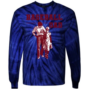 Baseball Design For Baseball Player And Baseball Daddy Dad Gift Tie-Dye Long Sleeve Shirt