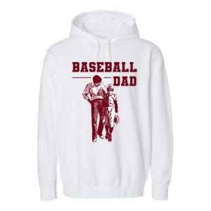 Baseball Design For Baseball Player And Baseball Daddy Dad Gift Garment-Dyed Fleece Hoodie