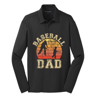 Baseball Dad Father Son Proud Daddy Papa Grandpa Sports Meaningful Gift Silk Touch Performance Long Sleeve Polo