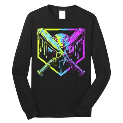 Baseball Drip For Bo.y.s Ice Cream Drip Yout.h Boy.s Baseball Long Sleeve Shirt