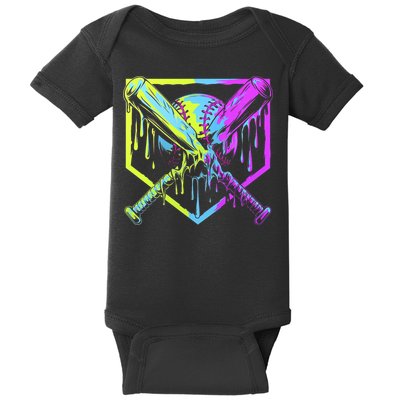 Baseball Drip For Bo.y.s Ice Cream Drip Yout.h Boy.s Baseball Baby Bodysuit