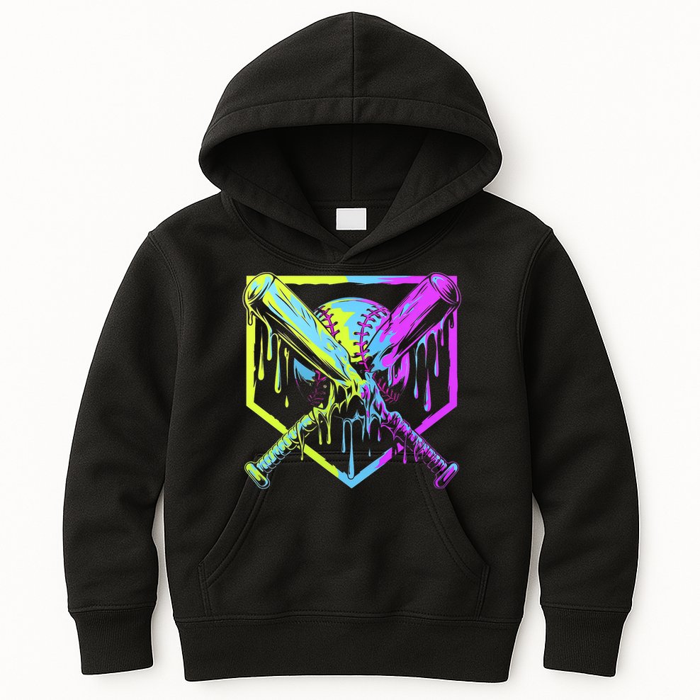 Baseball Drip For Bo.y.s Ice Cream Drip Yout.h Boy.s Baseball Kids Hoodie