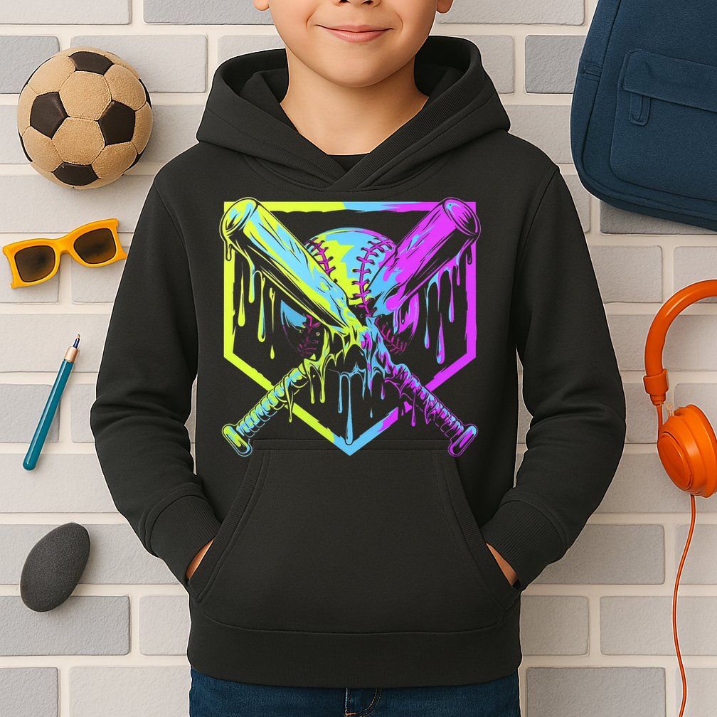 Baseball Drip For Bo.y.s Ice Cream Drip Yout.h Boy.s Baseball Kids Hoodie