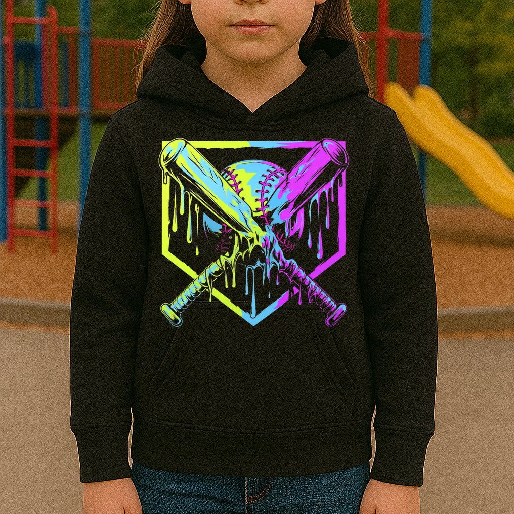 Baseball Drip For Bo.y.s Ice Cream Drip Yout.h Boy.s Baseball Kids Hoodie