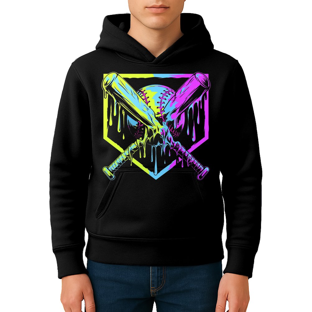 Baseball Drip For Bo.y.s Ice Cream Drip Yout.h Boy.s Baseball Kids Hoodie