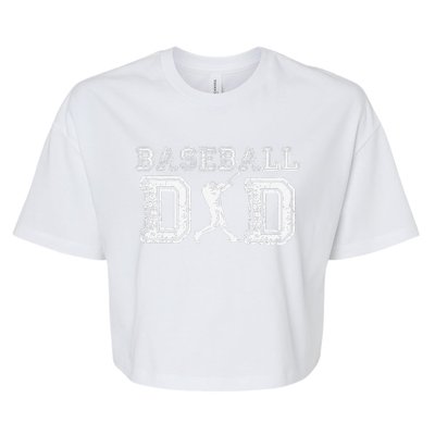 Baseball Dad Funny Fathers Day Gift For Daddy Papa Father Bella+Canvas Jersey Crop Tee