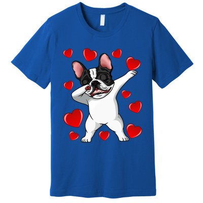 Brindle Dabbing French Bulldog Heart Valentines Day Gift Cute Gift Premium T-Shirt