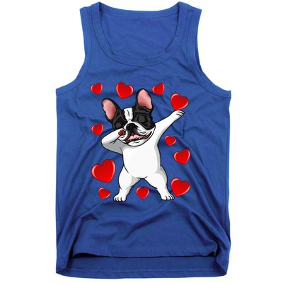 Brindle Dabbing French Bulldog Heart Valentines Day Gift Cute Gift Tank Top