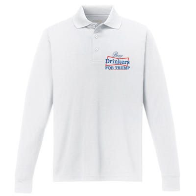 Beer Drinkers For Trump King Of Presidents Performance Long Sleeve Polo