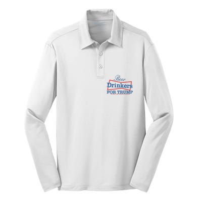 Beer Drinkers For Trump King Of Presidents Silk Touch Performance Long Sleeve Polo