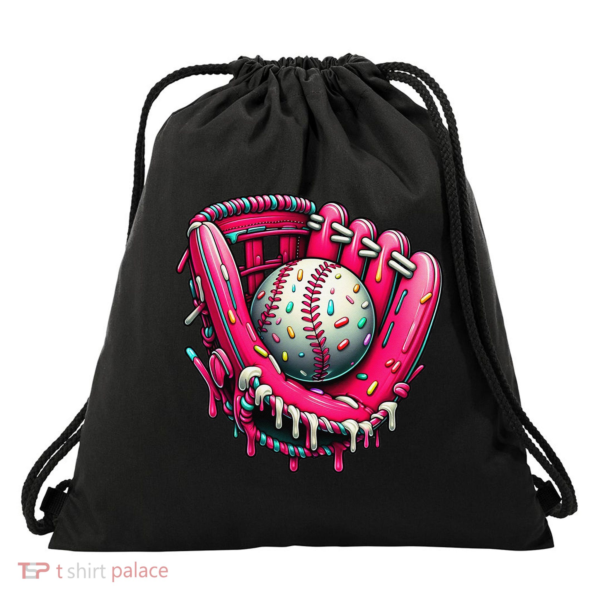 Baseball Drip For Ice Cream Drip Baseball Drawstring Bag