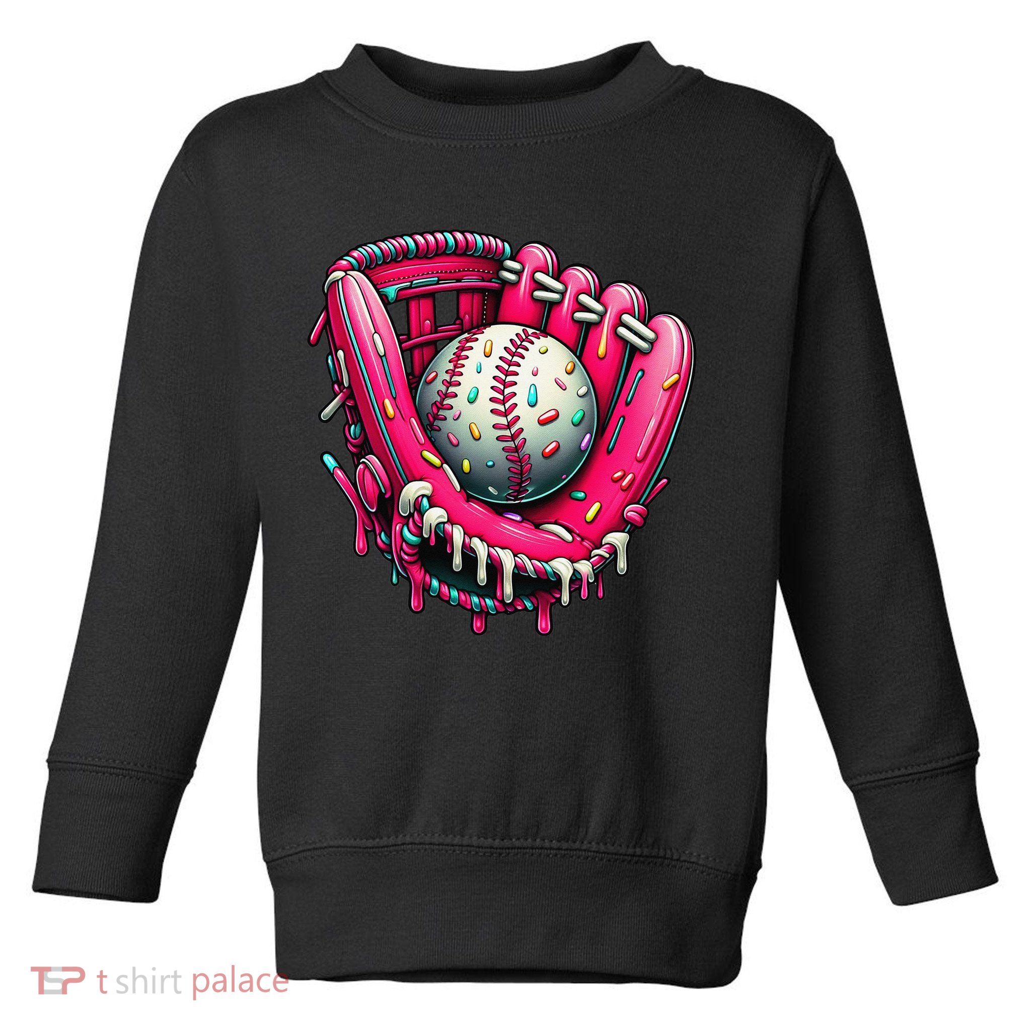 Baseball Drip For Ice Cream Drip Baseball Toddler Sweatshirt